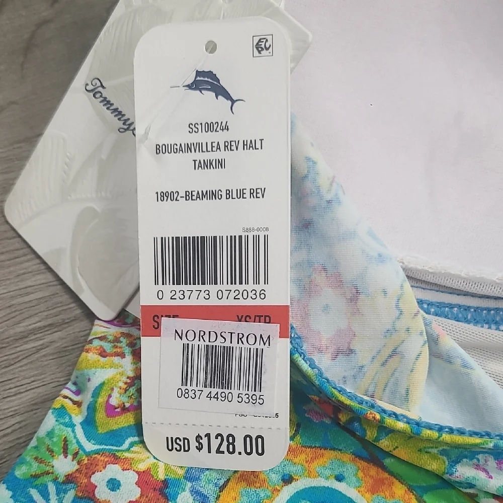 Tommy Bahama Paisley Tankini Top Size XS NWT
